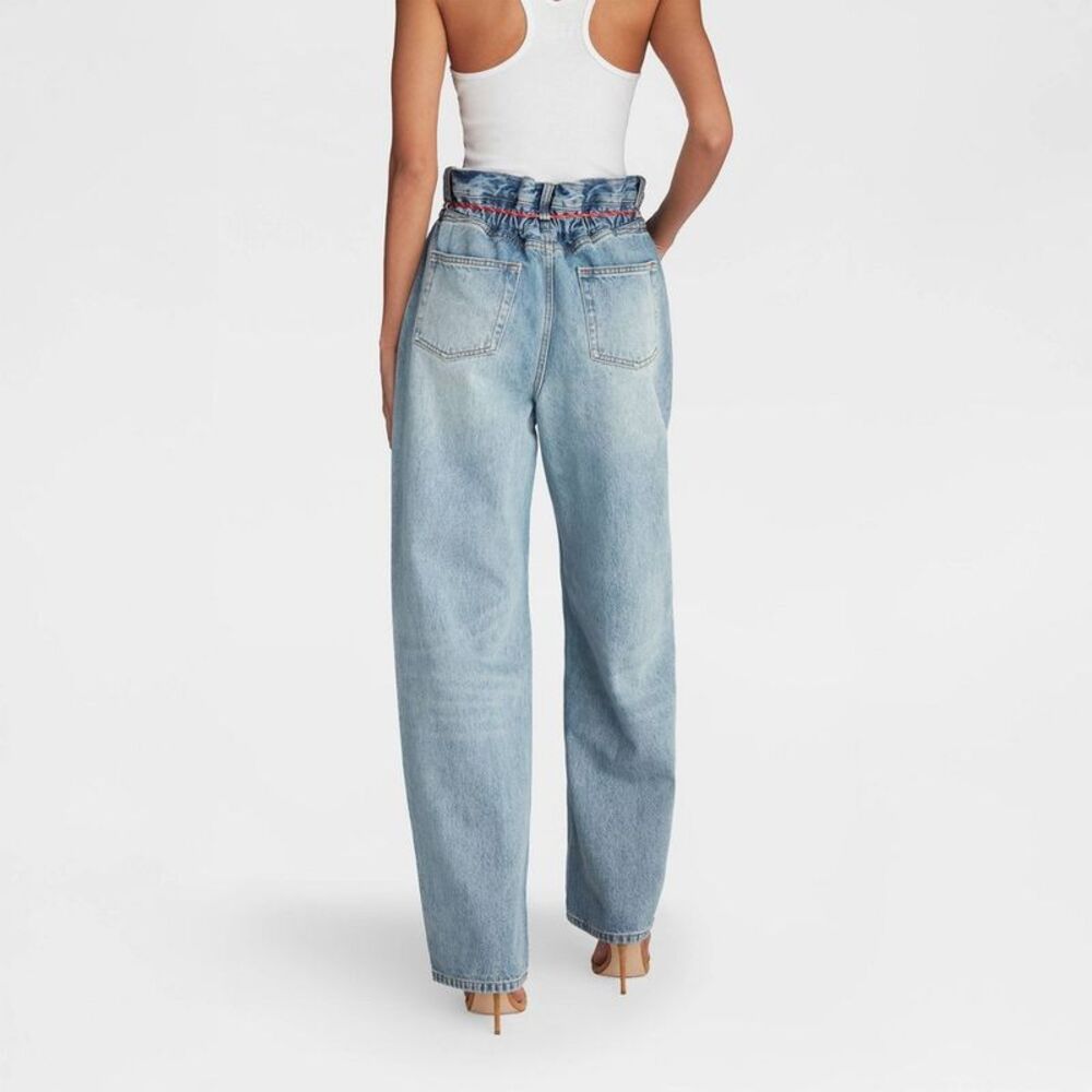 KBB by KAHLANA Women's Barrel Leg 'The Paper Bag Jean' - Light Wash 12 - Picture 2 of 3